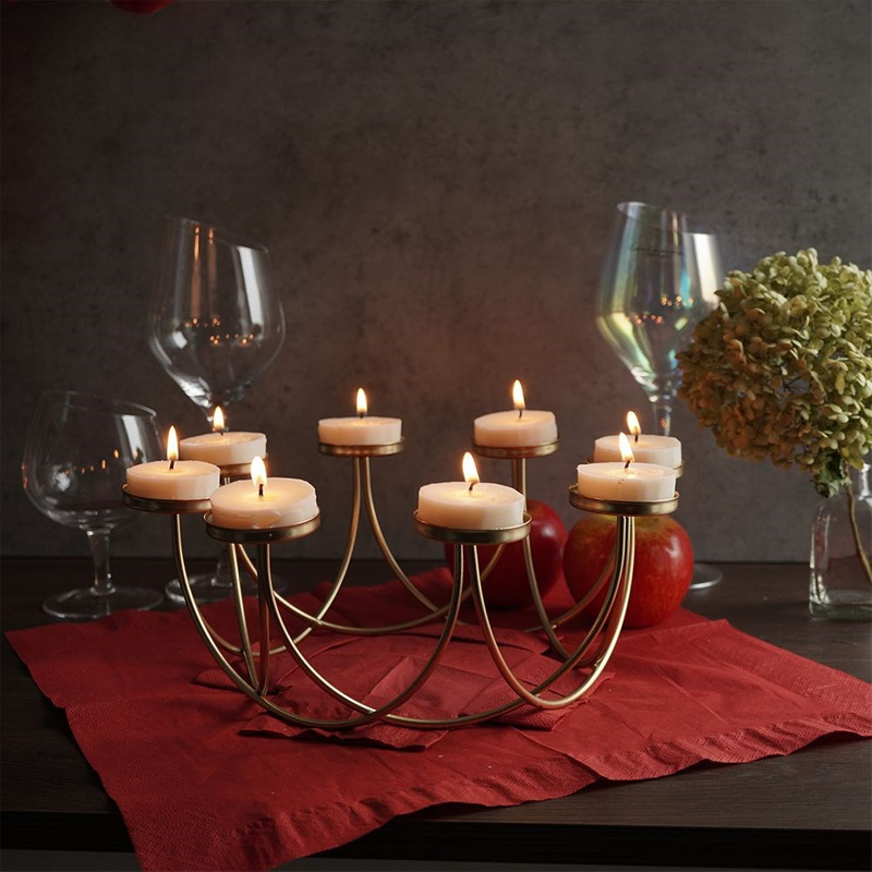 Kerzenhalter Kerzenständer Kerzenleuchter für 31x11,5 internetowy aus 8 - cm Teelichter sklep goldfarben Metall
