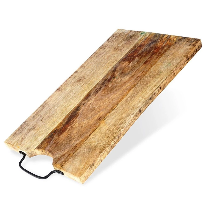Holzschneidebrett Schneidebrett Servierbrett Servierplatte Holzbrett Tablett mit Tragegriff 47x25 cm