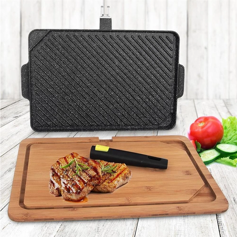 ORION Grill plate pan granite GRANDE + board