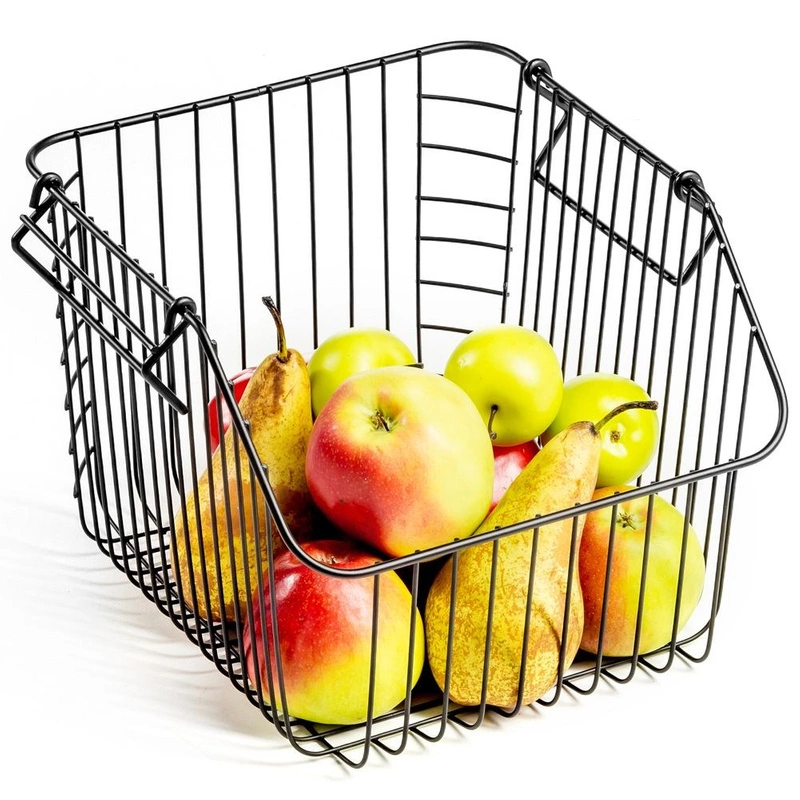 VILDE Fruit and vegetable basket, metal, black, stacking, stand, bowl LOFT 29x27x21 cm, 1 pcs.