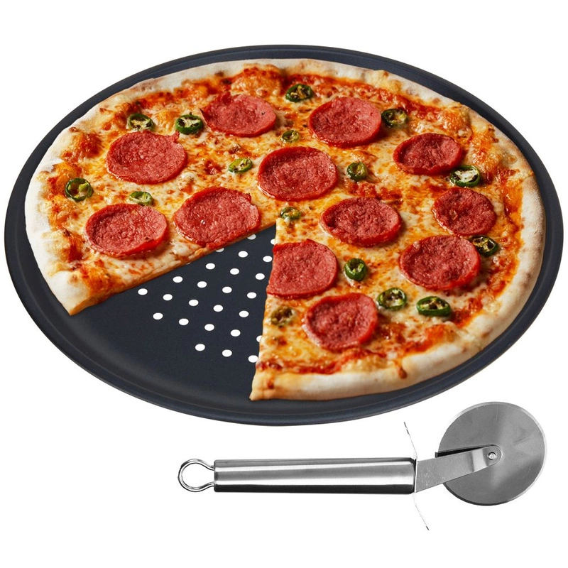 Forma do pieczenia pizzy perforowana z radełkiem zestaw 2 el. 32 cm