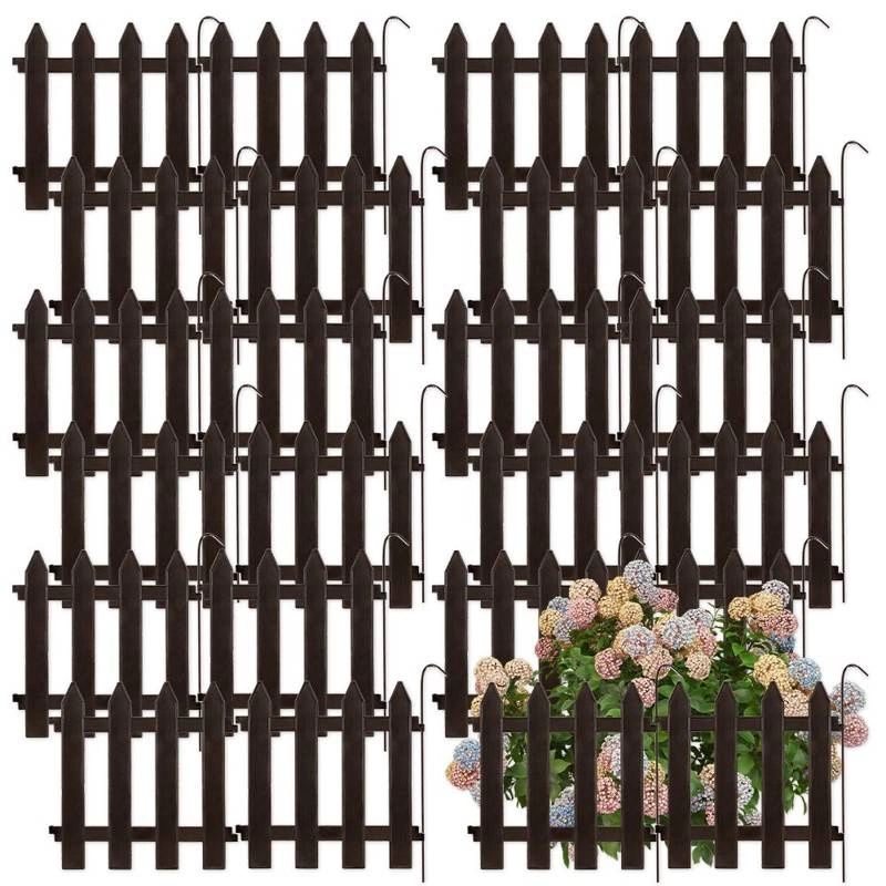 Palisada płotek ogrodowy brązowy border zestaw 20 szt. 30x30 cm