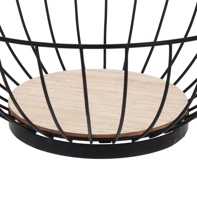 Fruit basket metal with wood 28 cm