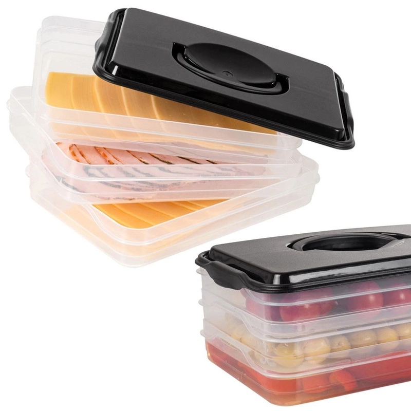 Aufbewahrungsbox Organizer Frischhaltedose für Wurstaufschnitt Käseaufschnitt 2-teilig
